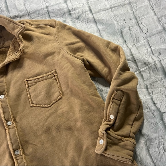 Frank & Eileen Sweatshirt Triple Fleece Button Up Camel - Picture 11 of 12